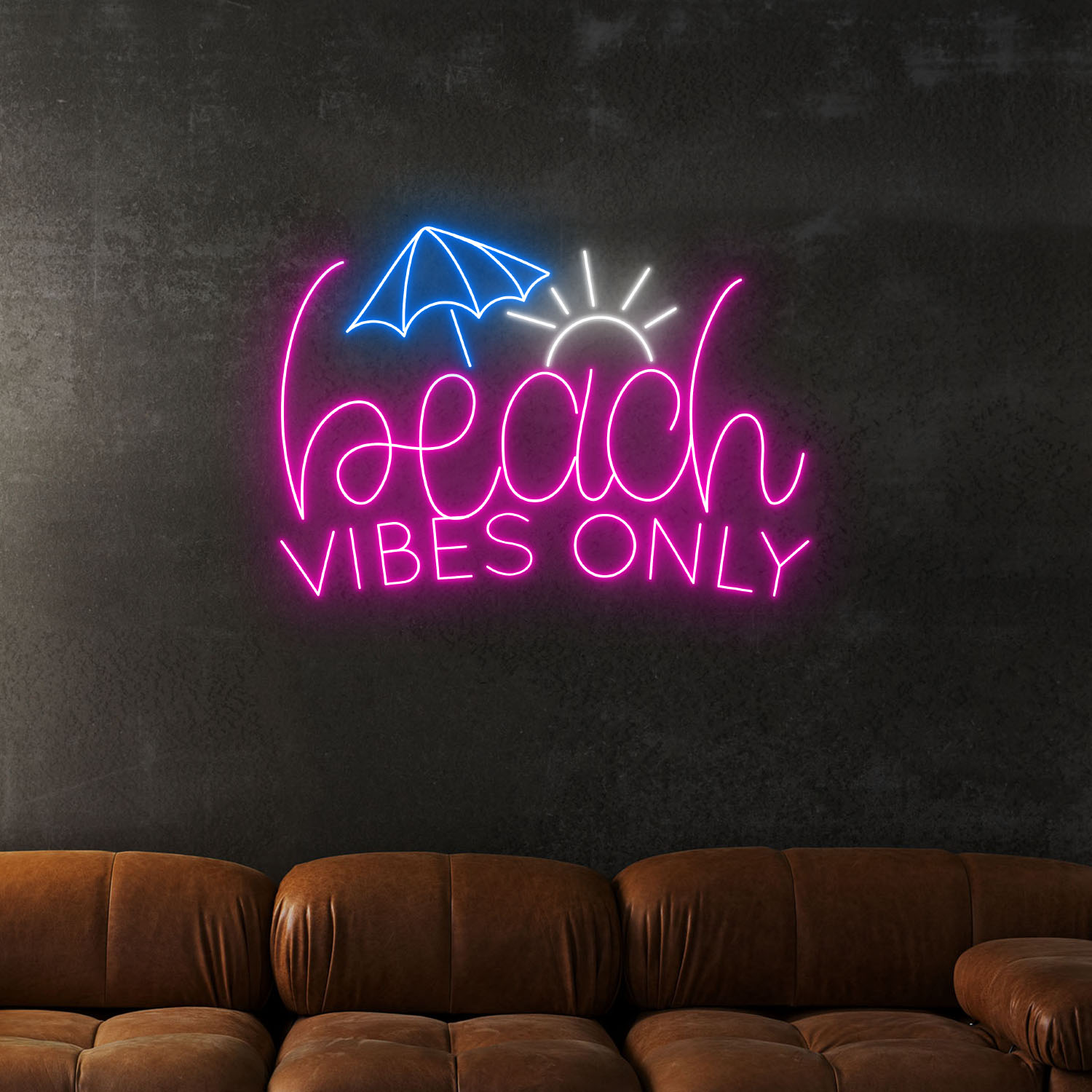 Beach Vibes Only Neon Sign Tropical Style Wall Decor