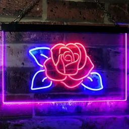 Rose Flower Neon Sign Boutique Shop Flower Plant Shop Decor