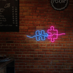 Puzzle Neon Sign Line Art Wall Decor