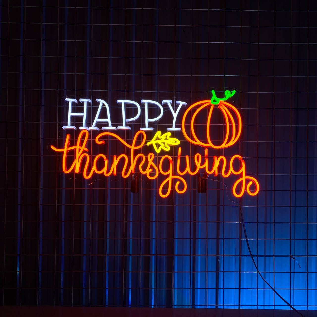 Happy Thanksgiving Pumpkin Neon Sign Thanksgiving Decor