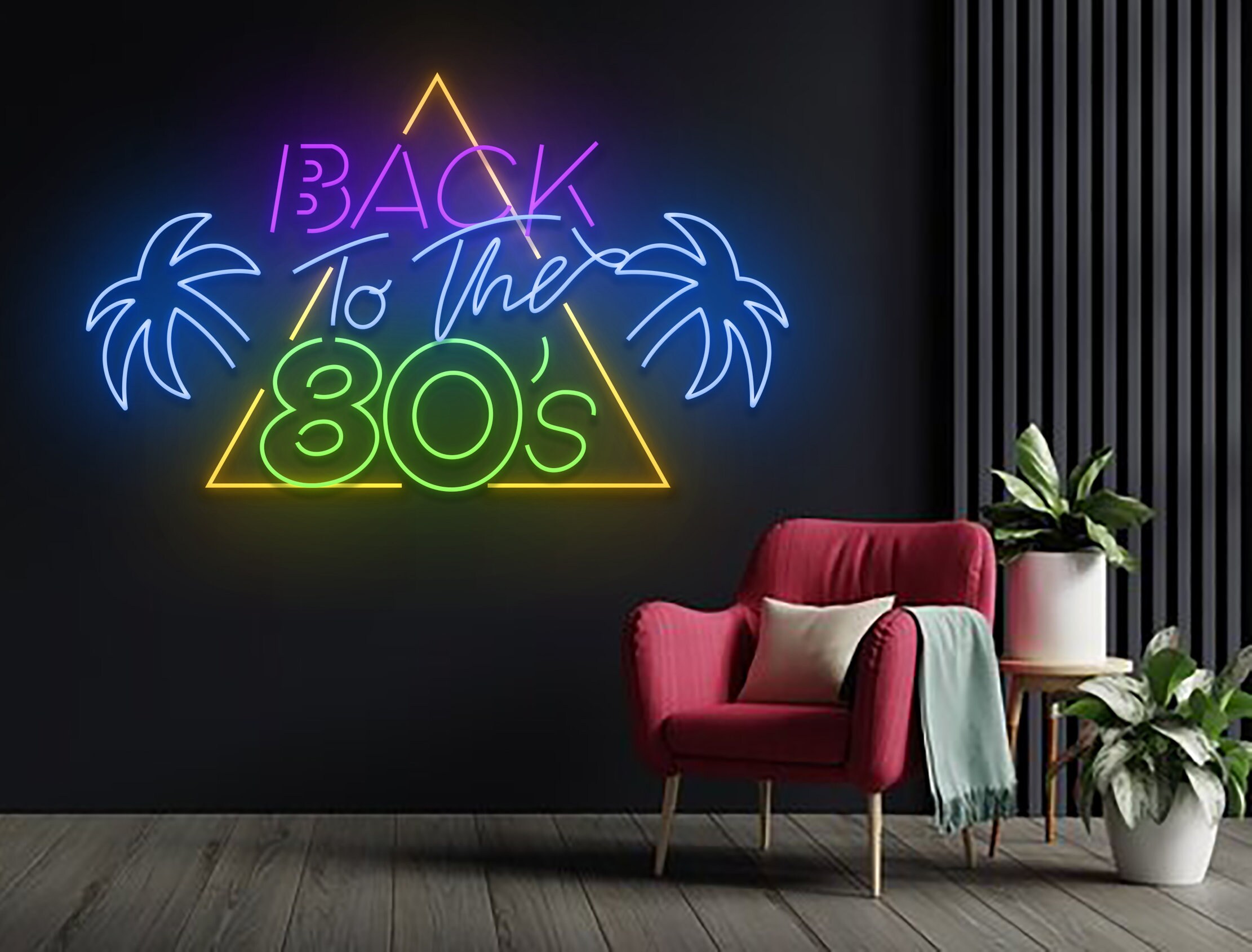 Back To The 80's Neon Sign Wall Art Signage