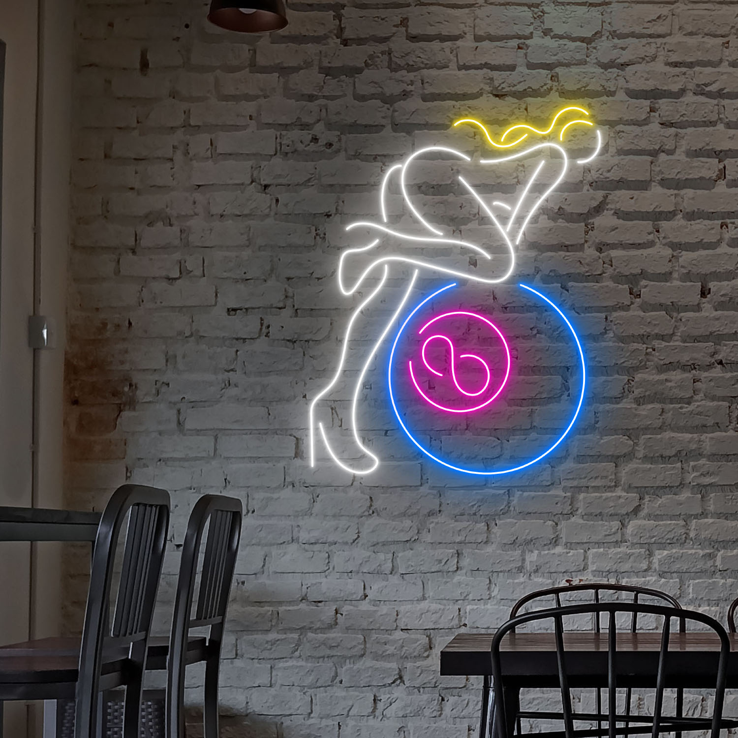 Lady Billiard Neon Sign Wall Art Decor