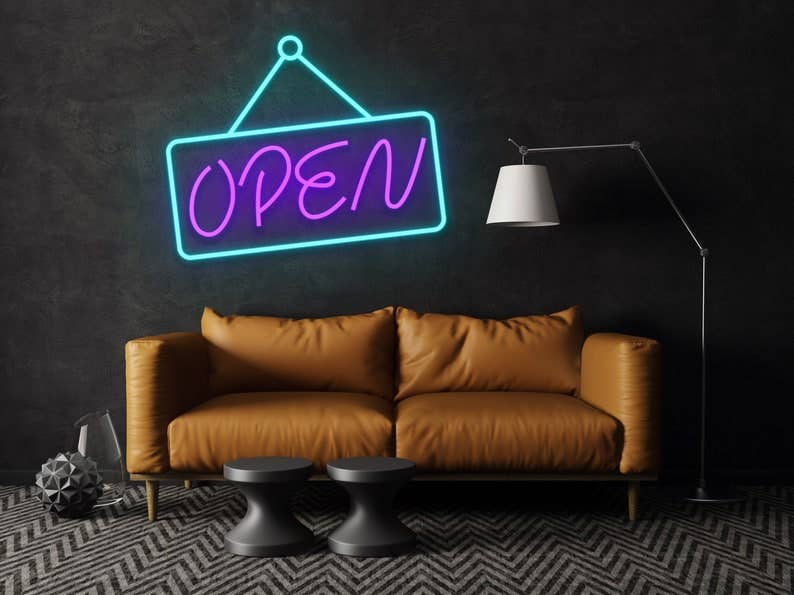 Open Welcome Hanging Neon Signs Store Bar Pub Decor