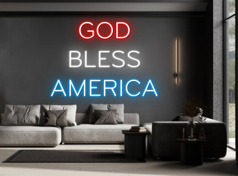 God Bless America Neon Sign Independence Day Wall Decor