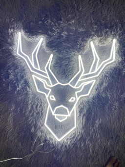 Reindeer Neon Sign Animal Wall Art Decor