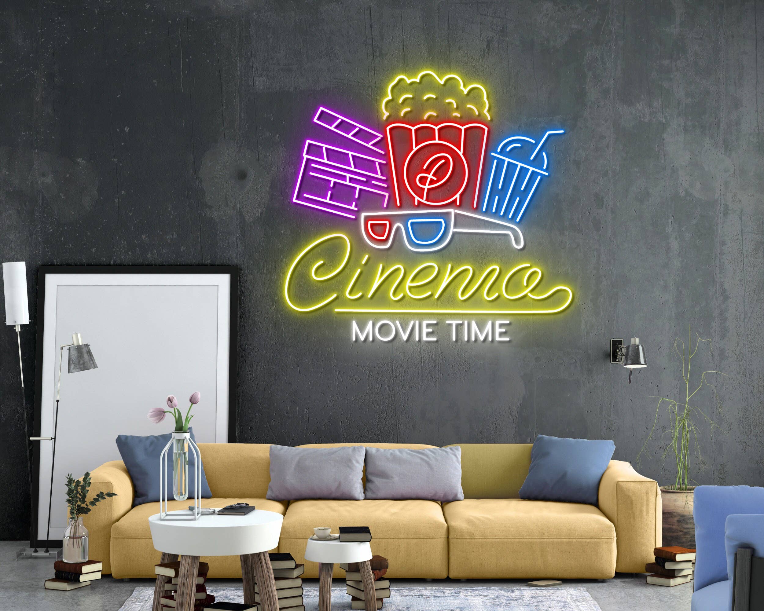 Cinema Movie Time Neon Sign Film Wall Decor