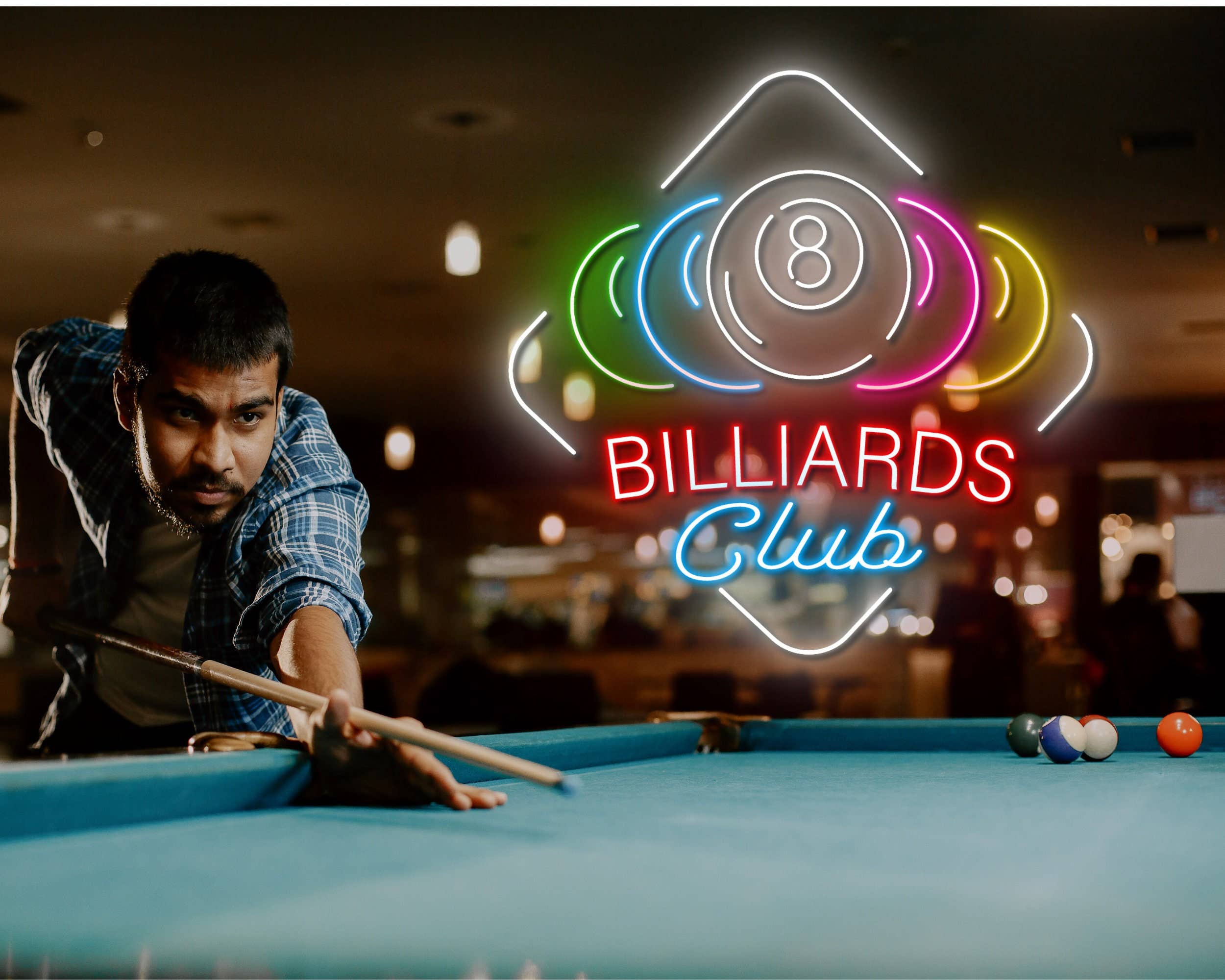 Billiard Neon Sign Arcade Wall Decor