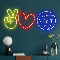 Love Volleyball Neon Sign Volleyball Club Wall Decor