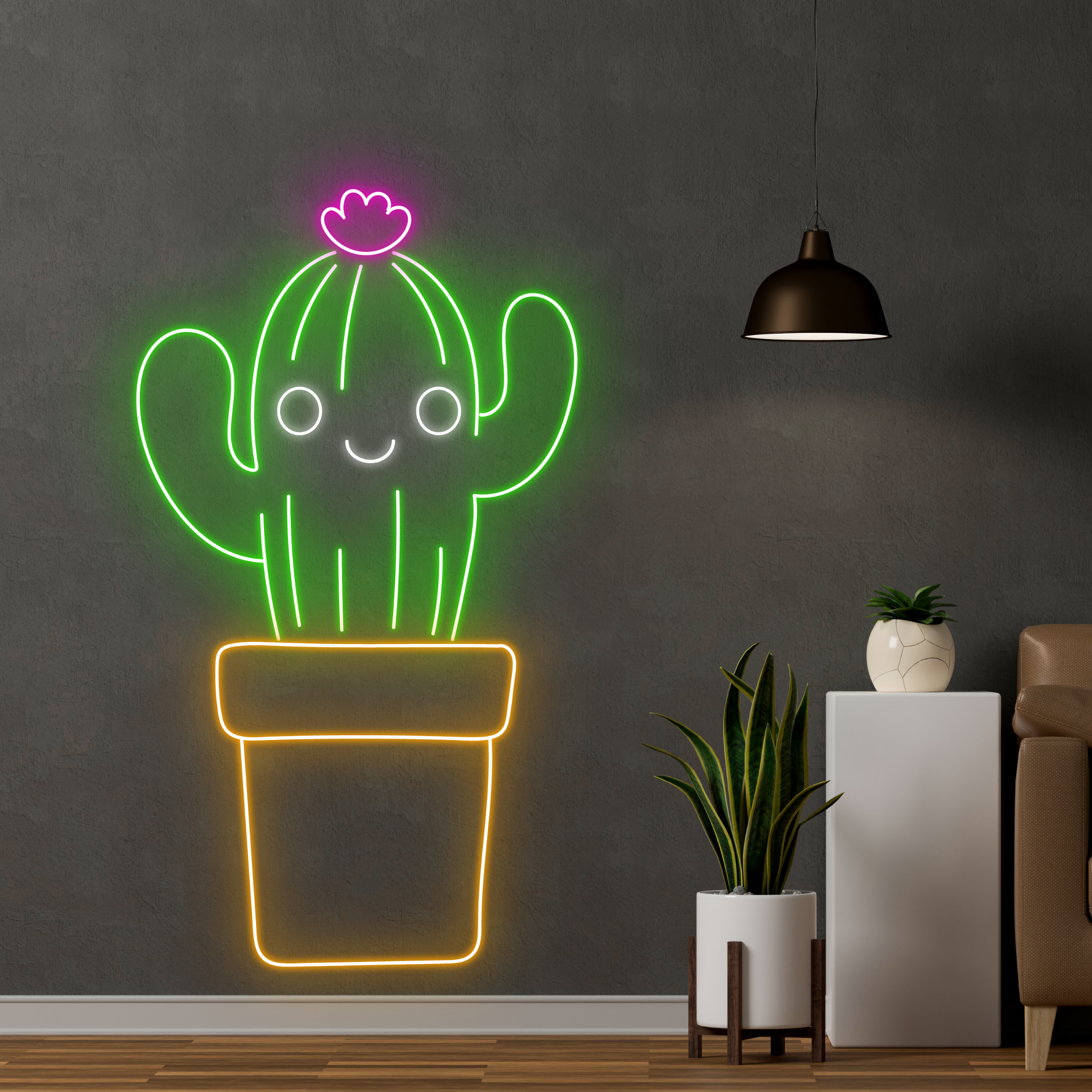 Succulent With Flower Neon Signs Plan Flower Shop Wall Decor