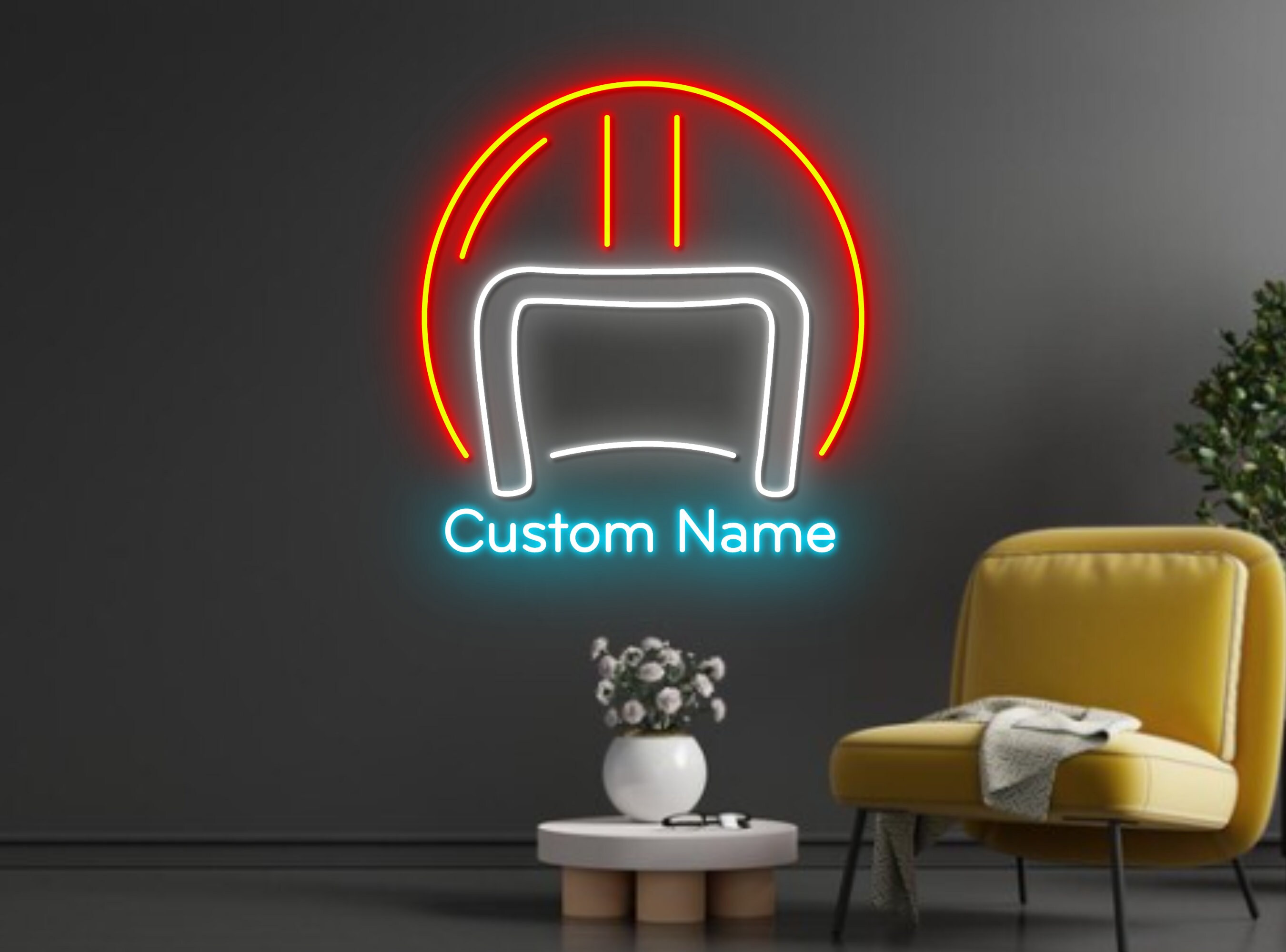 Custom Biker Helmet Name Neon Sign