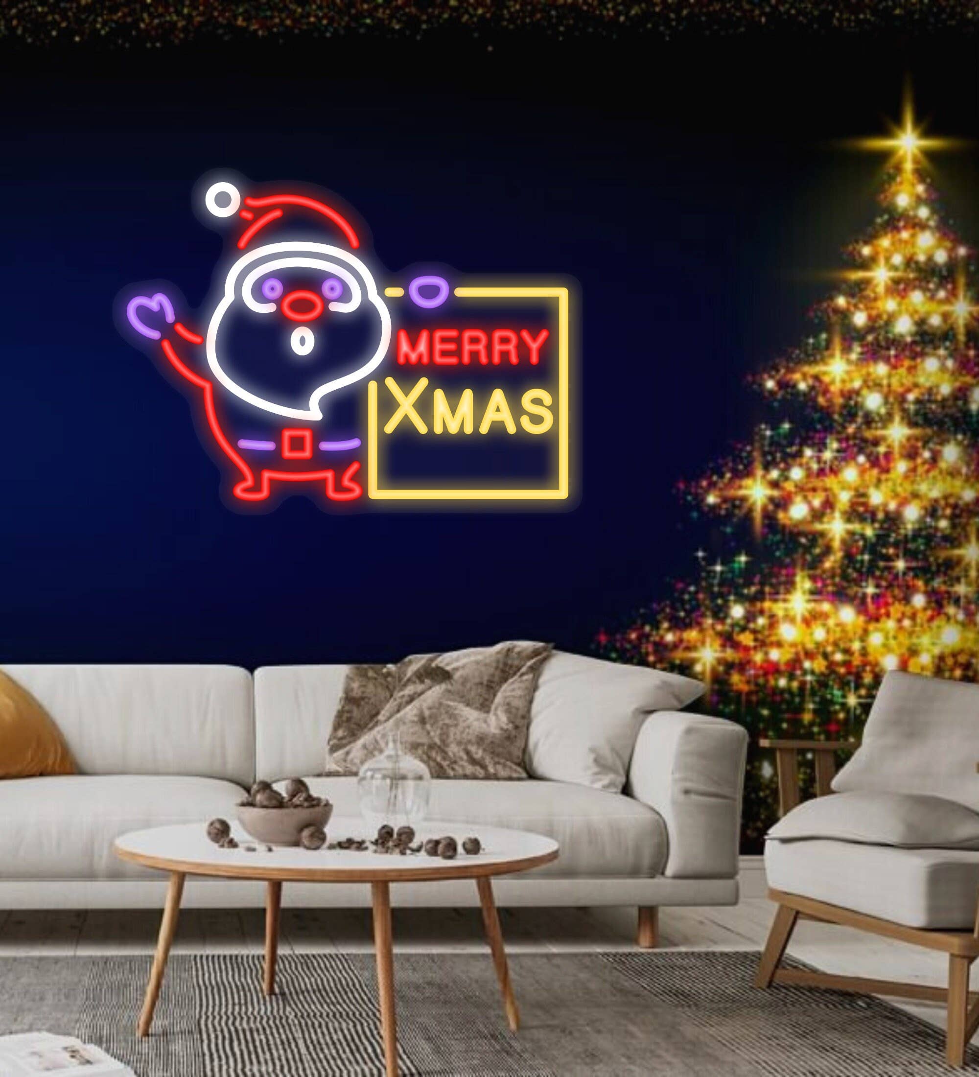 Santa Claus Neon Signs Christmas Decor