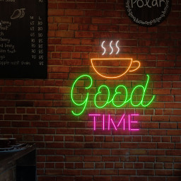 Good Time With Coffee Neon Sign Coffee Shop Wall Decor