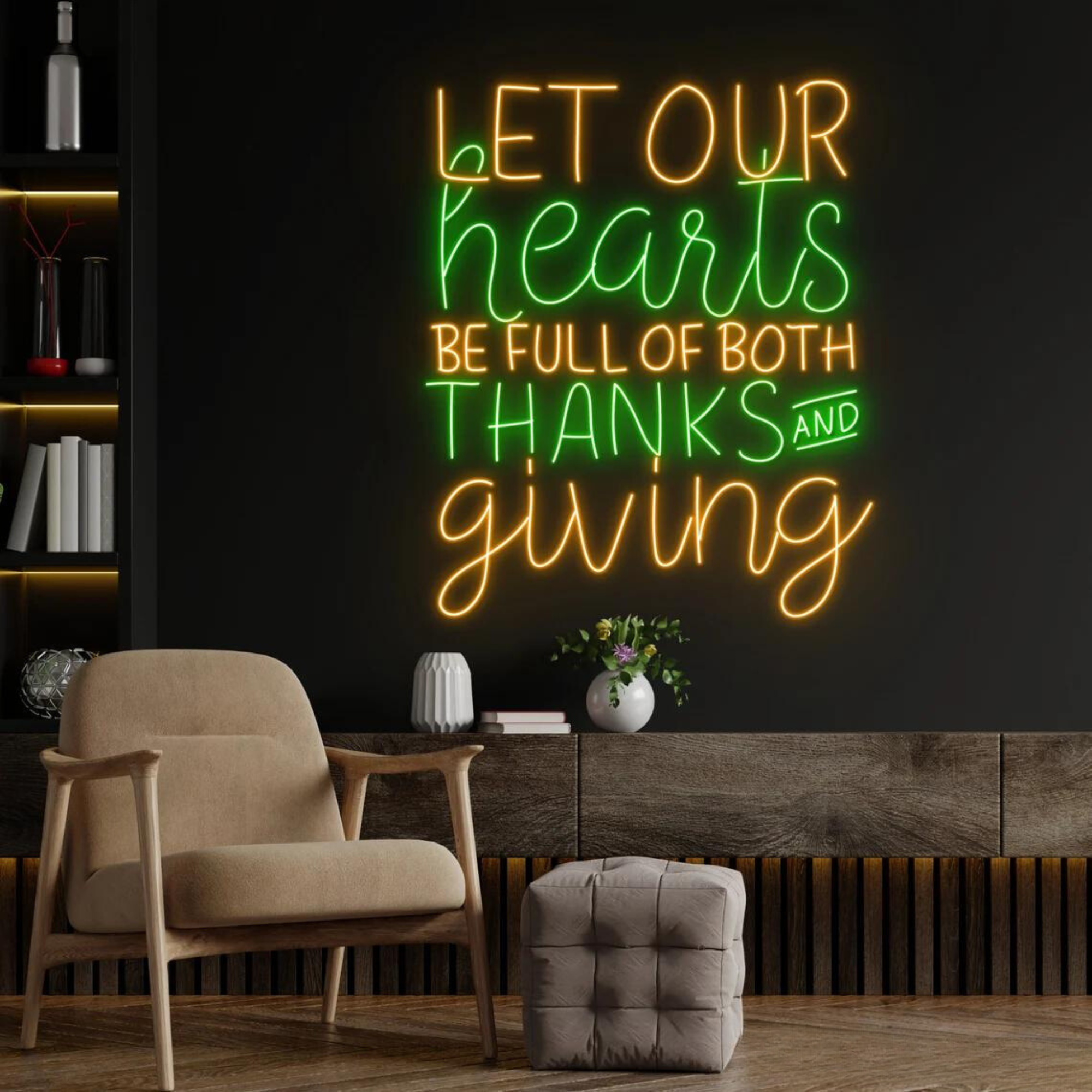 Let Out Hearts Thanksgiving Neon Sign Thanksgiving Decor