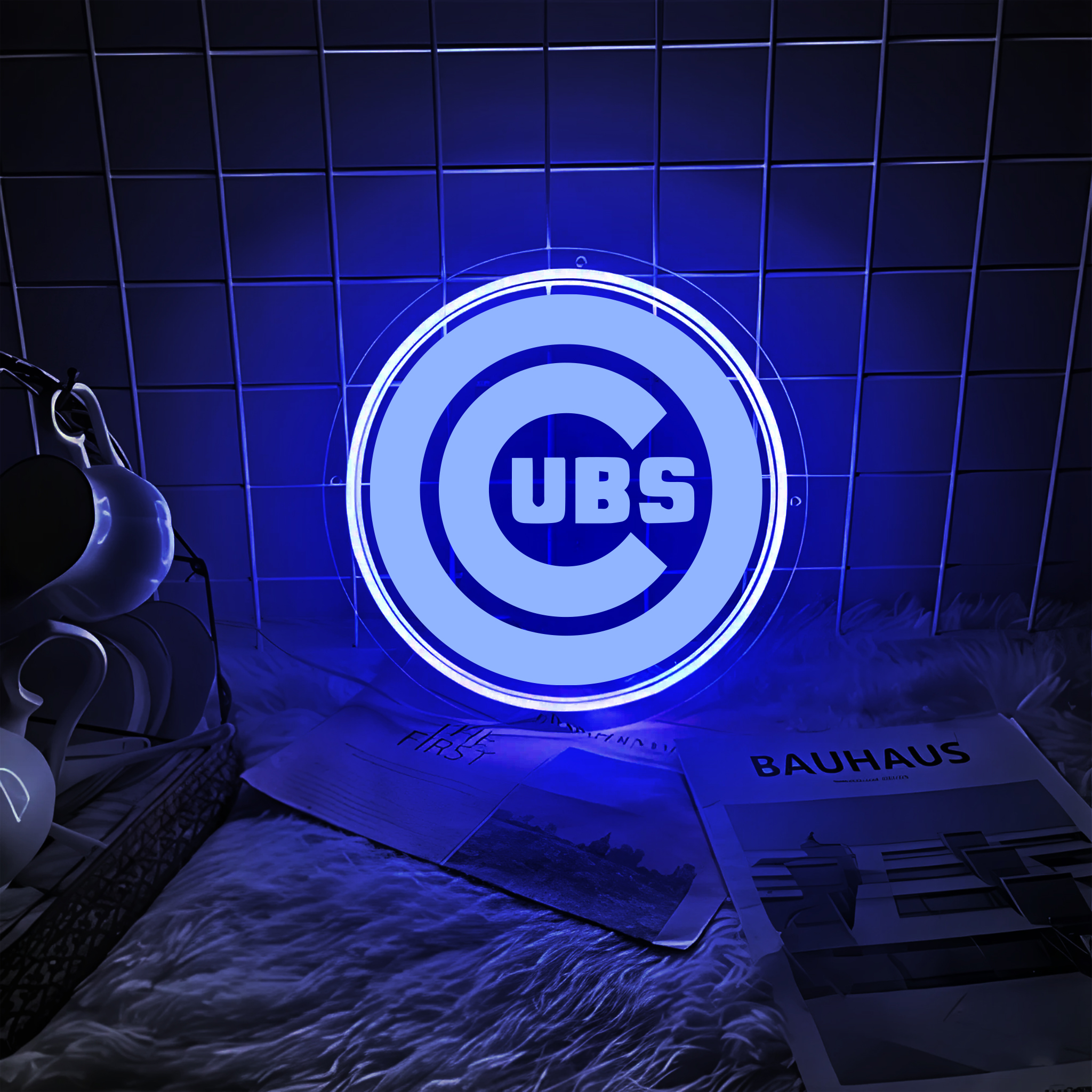 Chicago Cubs Baseball Laser Sign