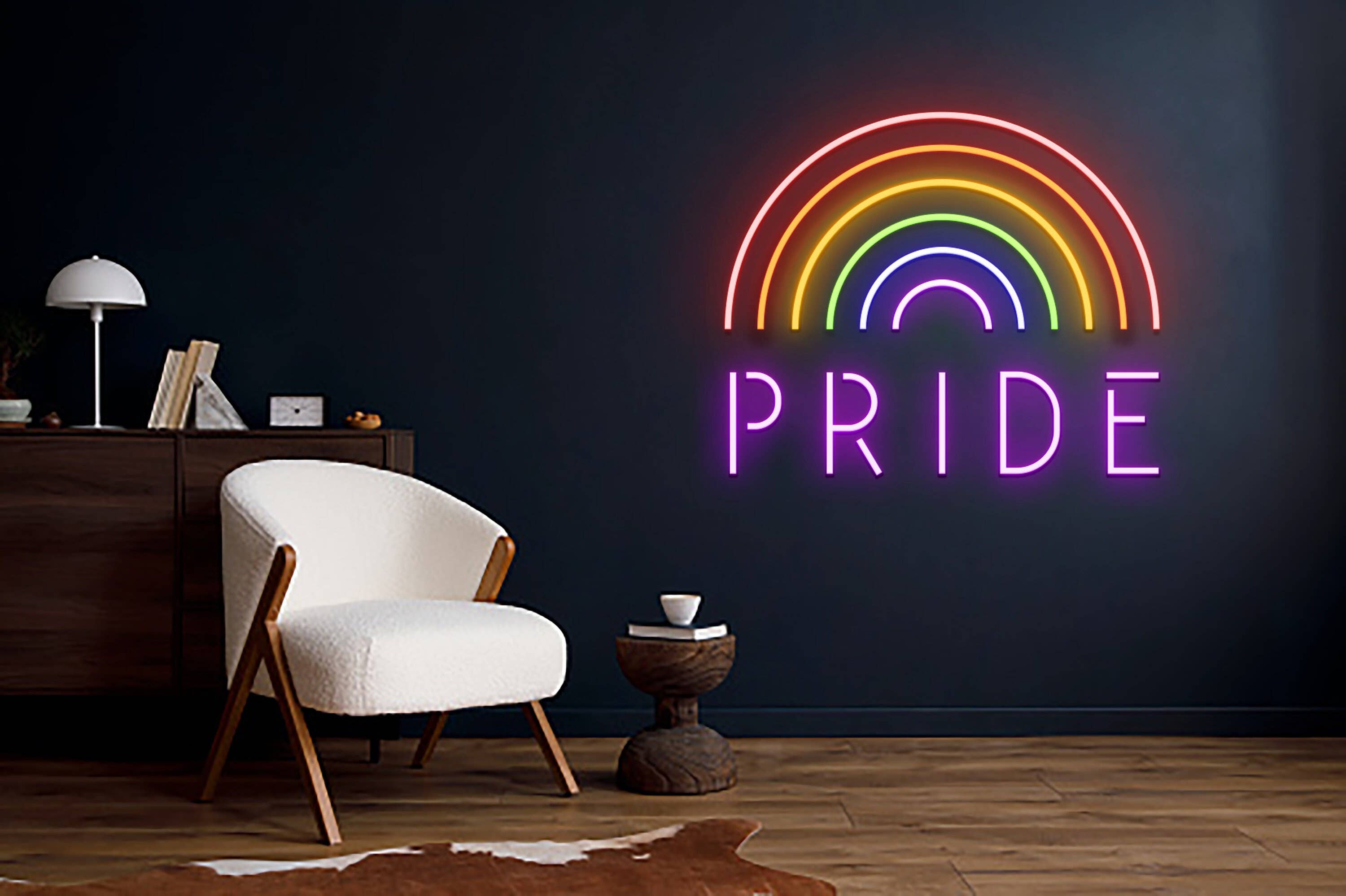 Pride Rainbow Neon Sign LGBT Community Wall Art Decor