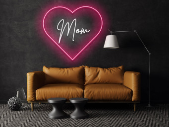 Heart Mom Neon Sign Gift and Decor for Mothers Day