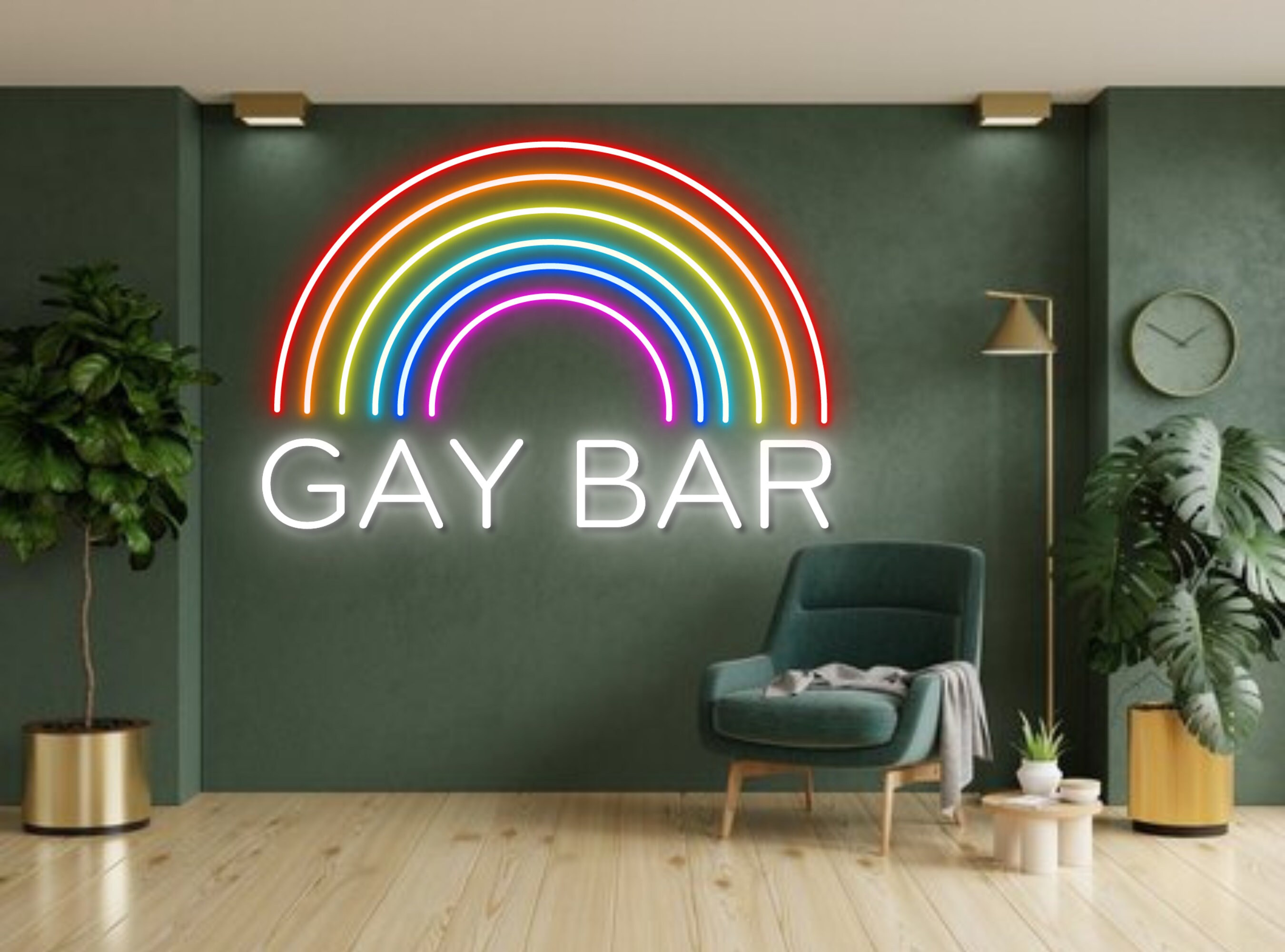 Gay Bar Neon Sign Hanging Sign Wall Art