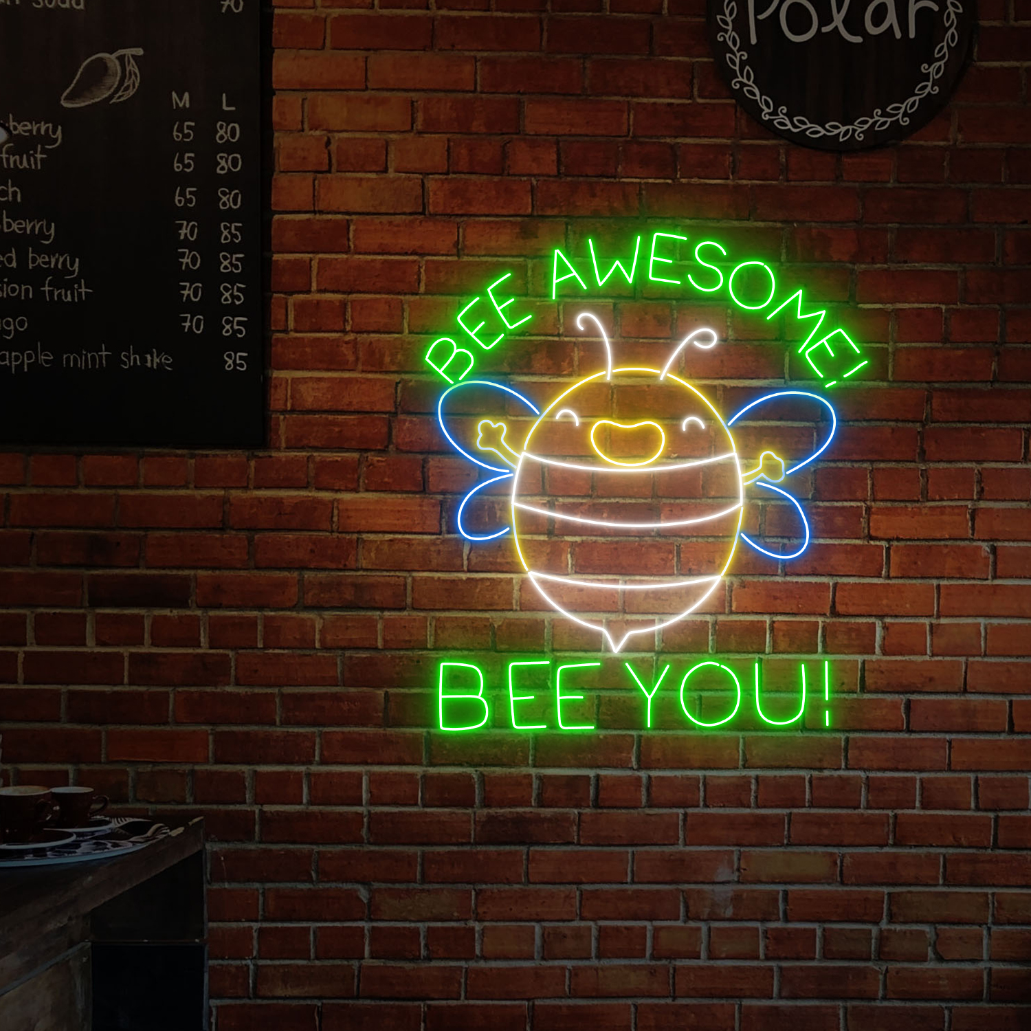 Bee Awesome Bee You Neon Sign Funny Quote Wall Art Decor