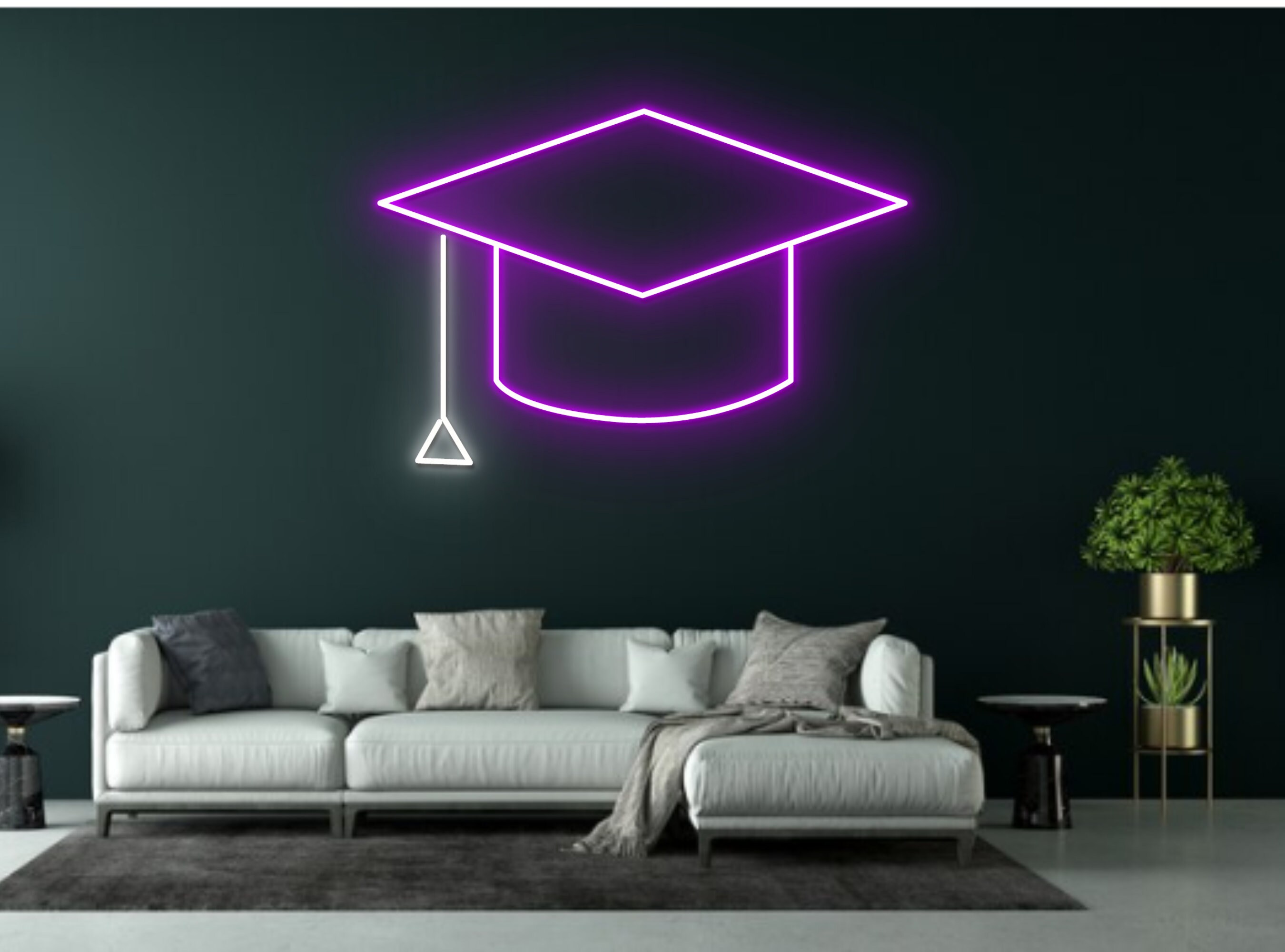 Graduates Cap Hat Academic Cap Neon Sign