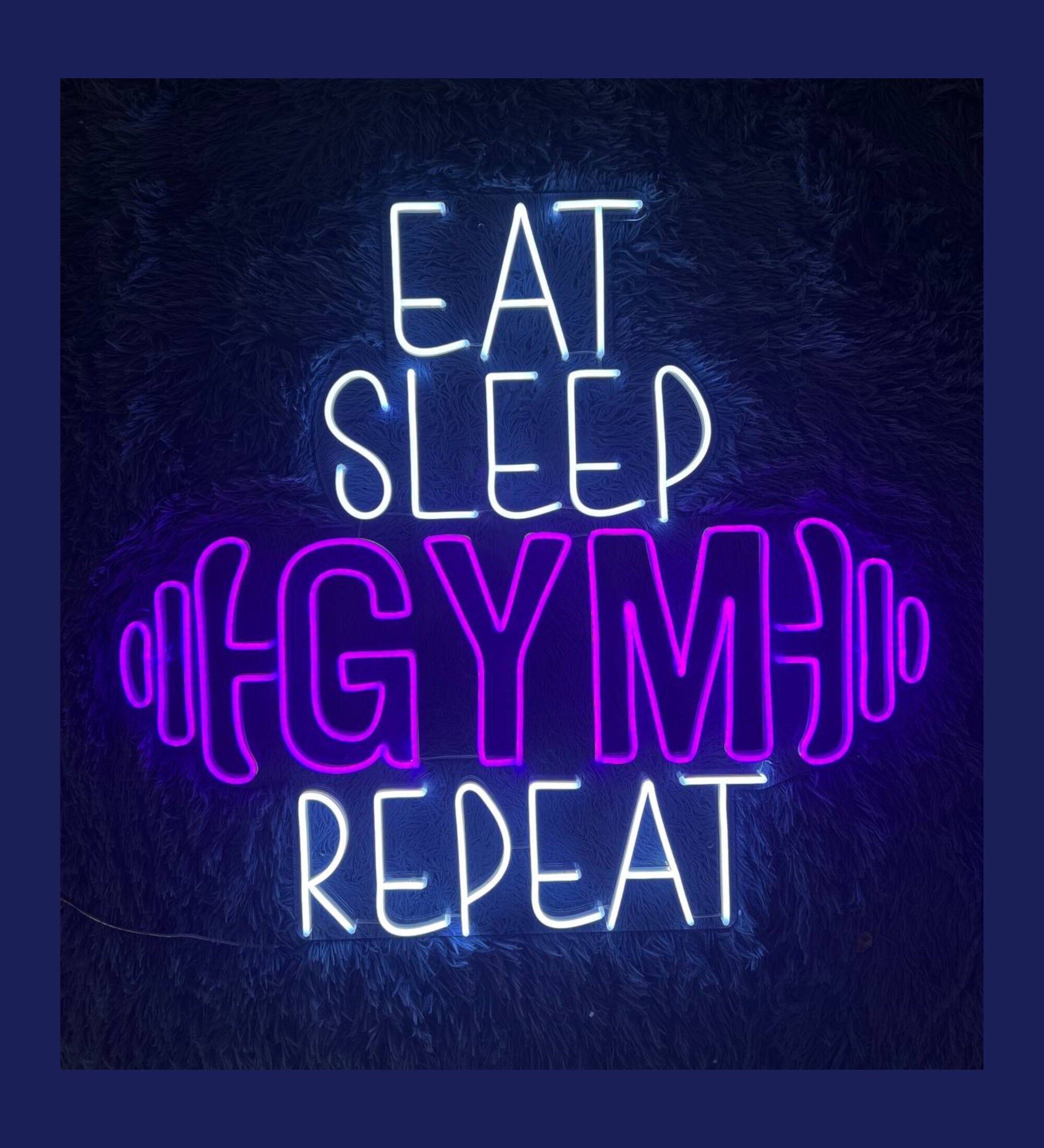 Eat Sleep Gym Repeat Neon Sign Sport Art