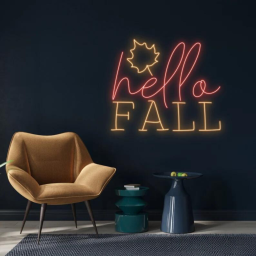 Hello Fall Neon Sign Autumn Thanksgiving Light Wall Decor