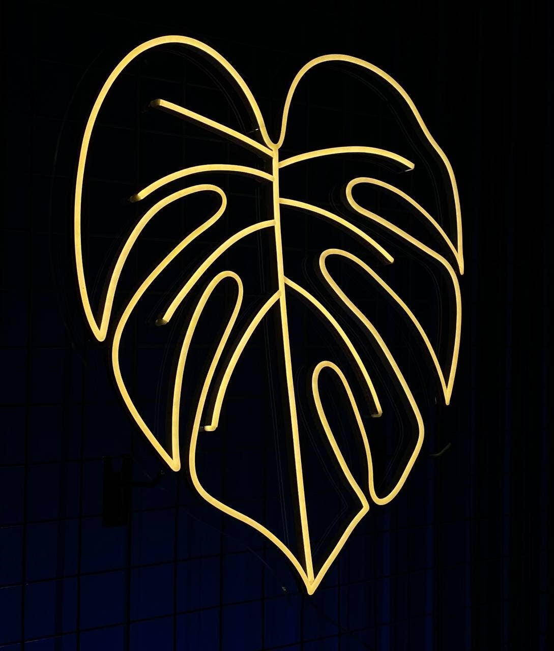 Monsteras Leaf Neon Sign Plant Flower Shop Store Decor