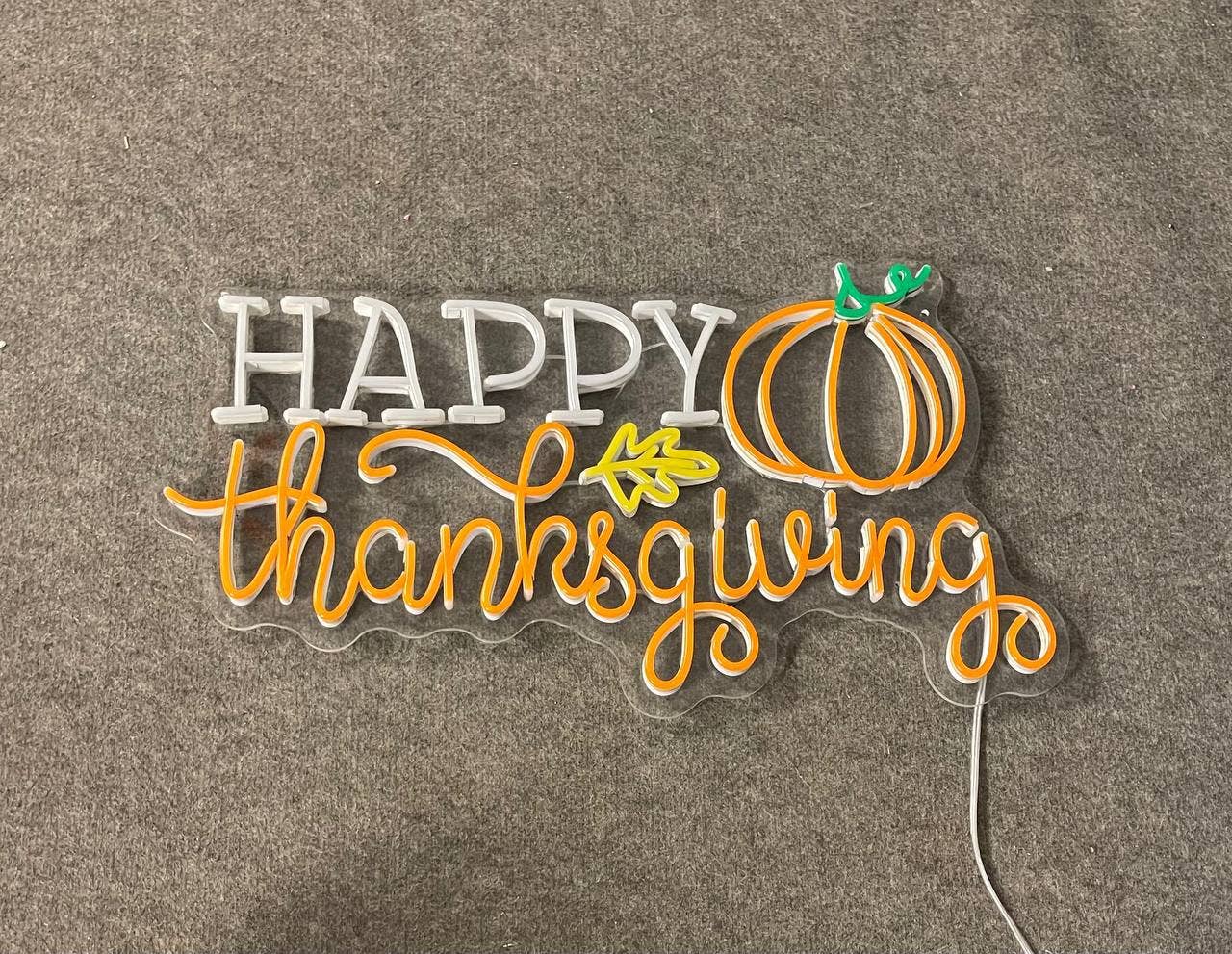 Happy Thanksgiving Pumpkin Neon Sign Thanksgiving Decor