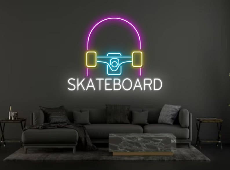 Skate Board Wall Art Neon Sign Led Sign Decor