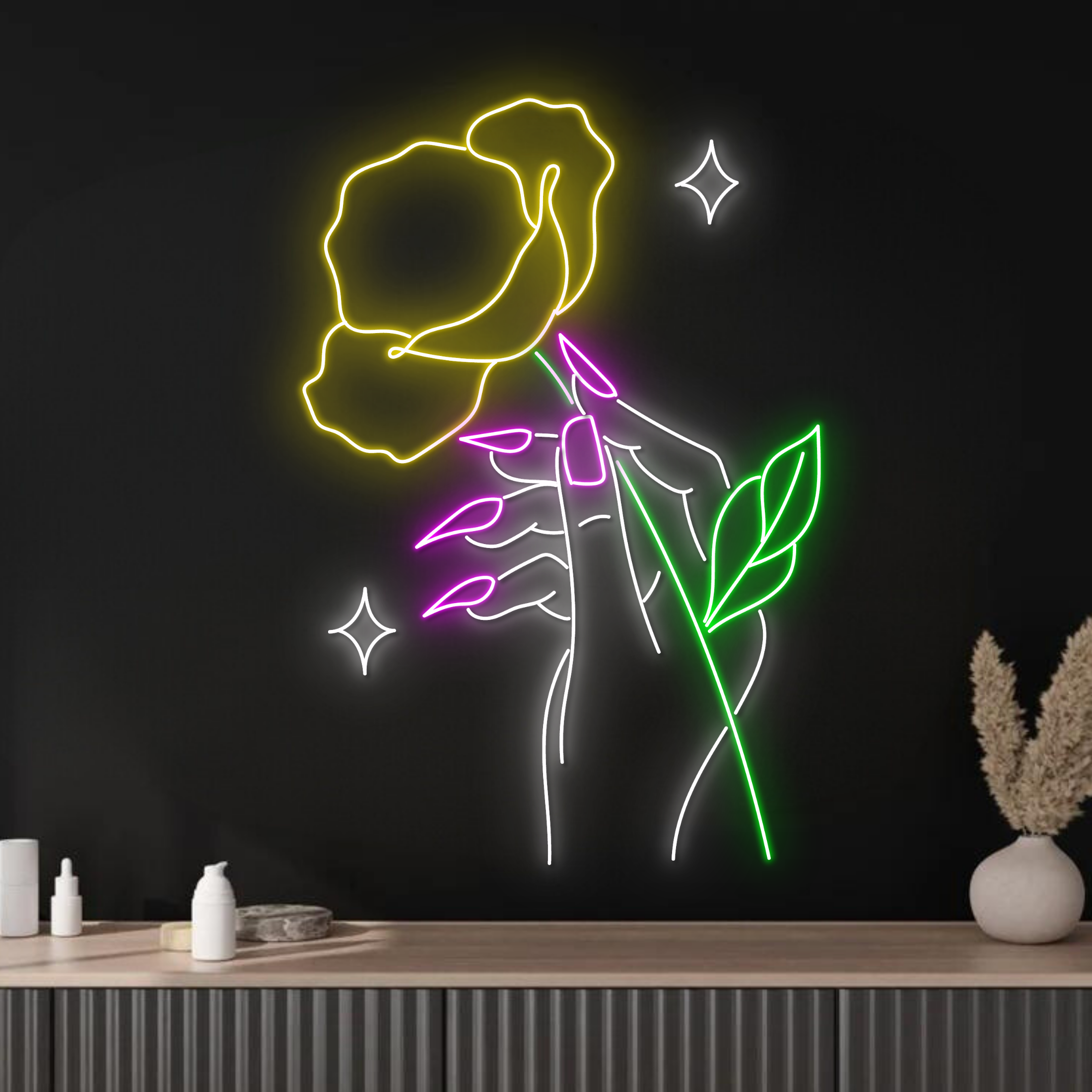 Flower and Nails Neon Signs Flower Nails Studio Shop Decor