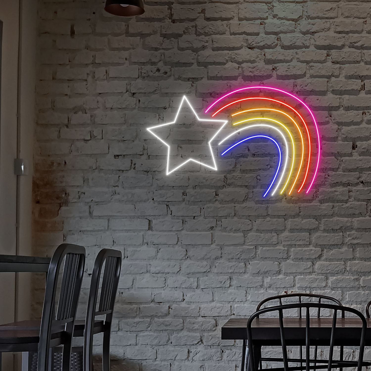 Star Rainbow Neon Sign Wall Art Decor