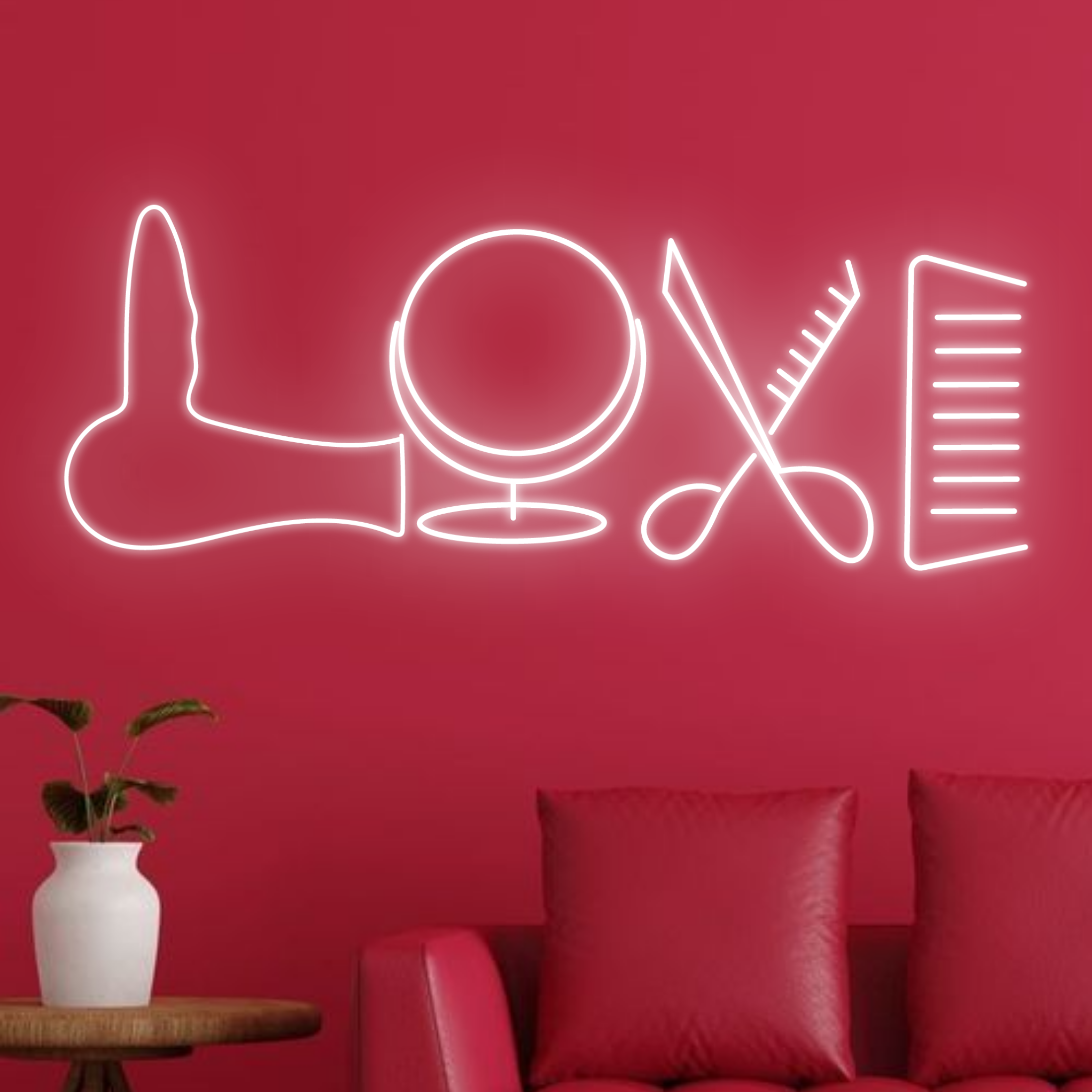 Love Beauty Salon Neon Sign Hair Salon Hair Spa Wall Decor