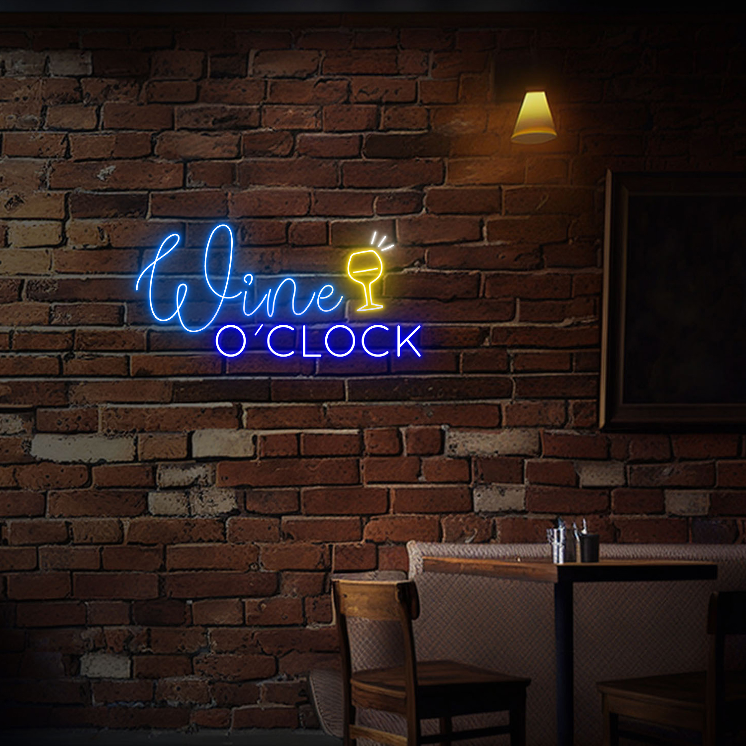 Wine O'clock Neon Sign Bar Wall Decor