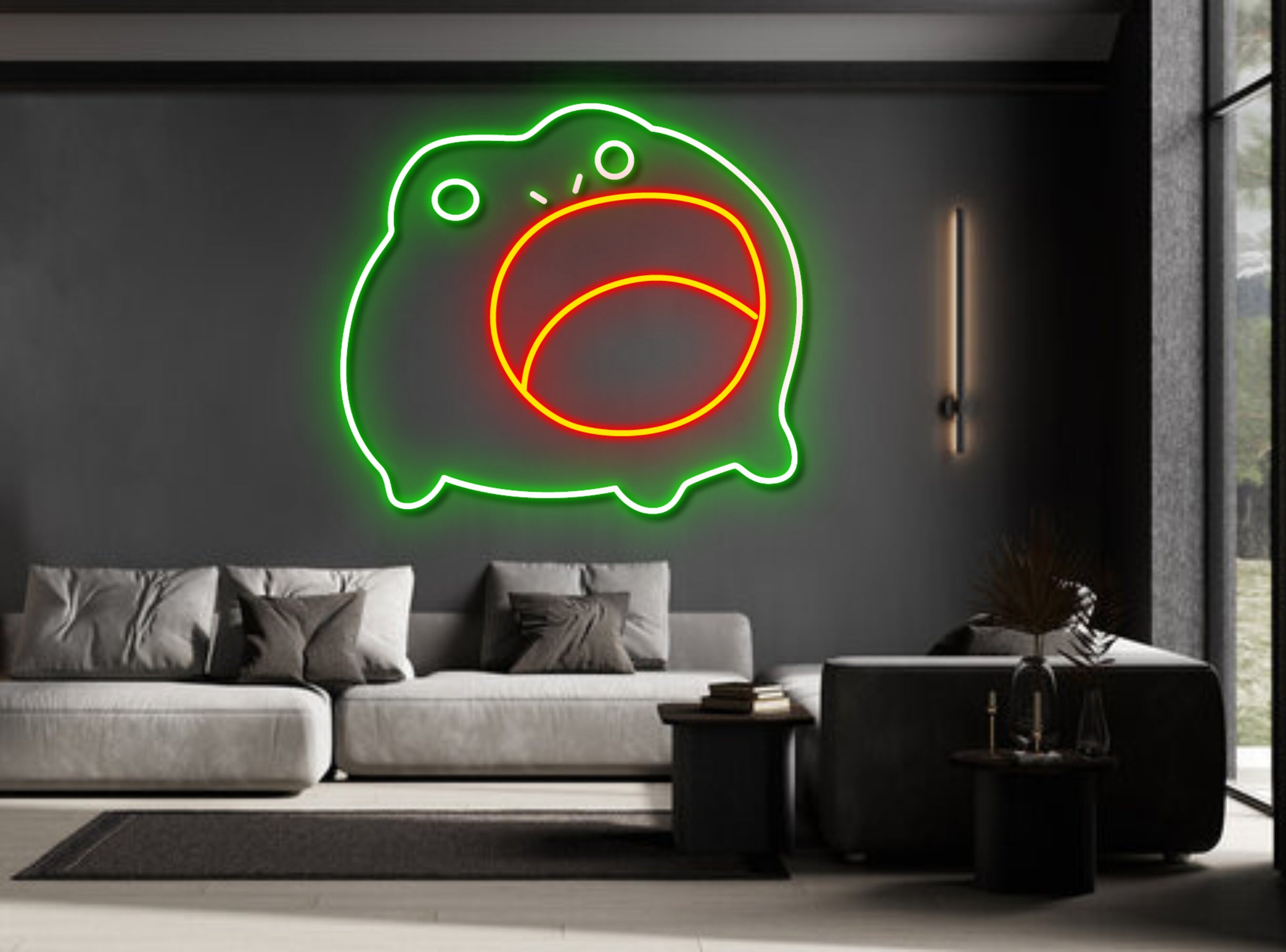 Cute Chibi Frog Screaming Neon Sign