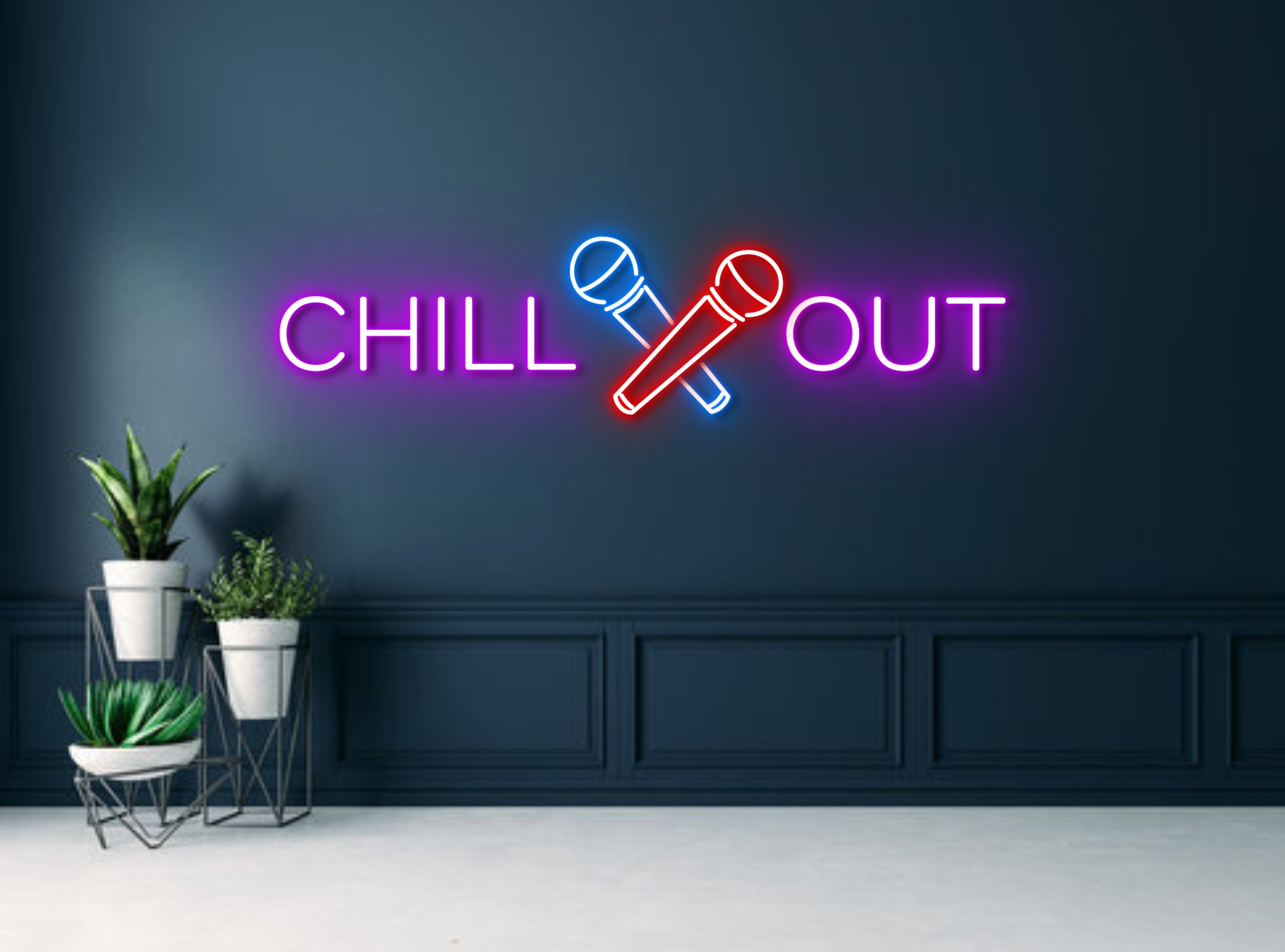 Chill Out Karaoke Club Party Night Neon Sign