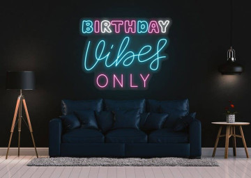 Birthday Vibes Only Neon Sign Birthday Party Decor