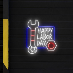 Happy Labor Day Neon Sign Wall Art Decor