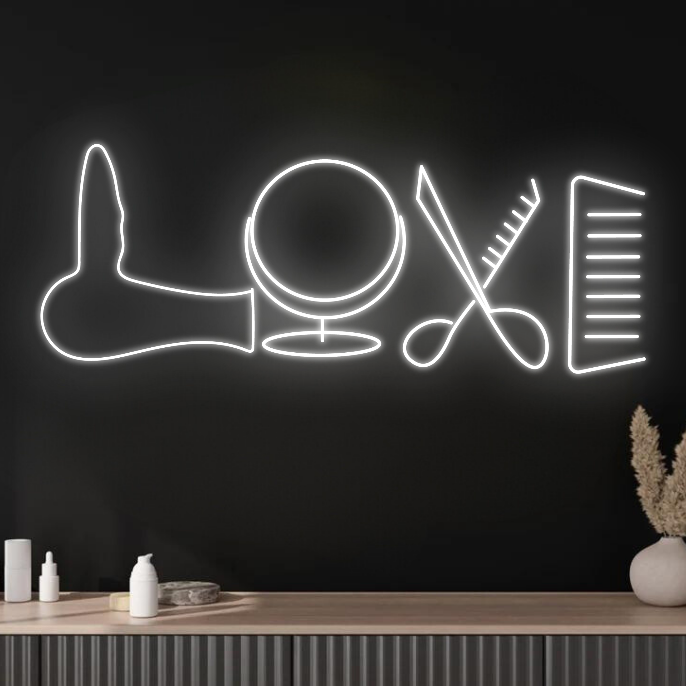 Love Beauty Salon Neon Sign Hair Salon Hair Spa Wall Decor