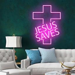 Jesus Saves Neon Sign Cross Jesus LED sign