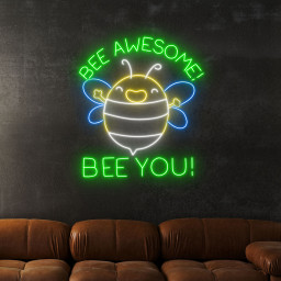 Bee Awesome Bee You Neon Sign Funny Quote Wall Art Decor