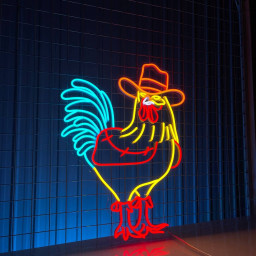 Chicken Cowboy Neon Sign Turkey Thanksgiving Farm Wall Decor