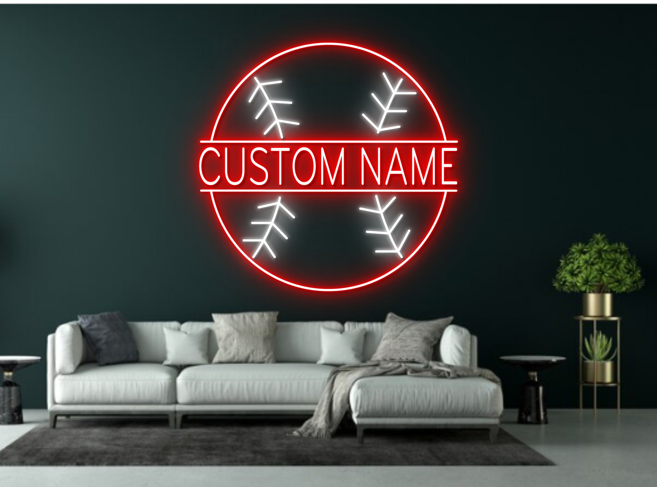 Custom Name Baseball Neon Sign Decor sign