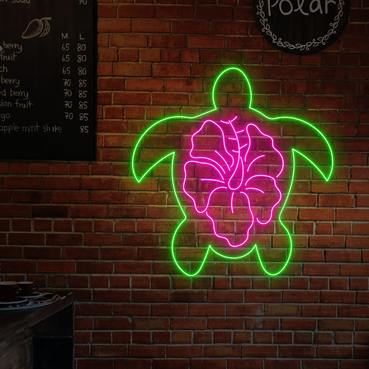 Turtle Hibiscus Neon Sign Animal Wall Art Decor