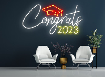 Congrats 2023 Graduates Cap Hat Neon Sign