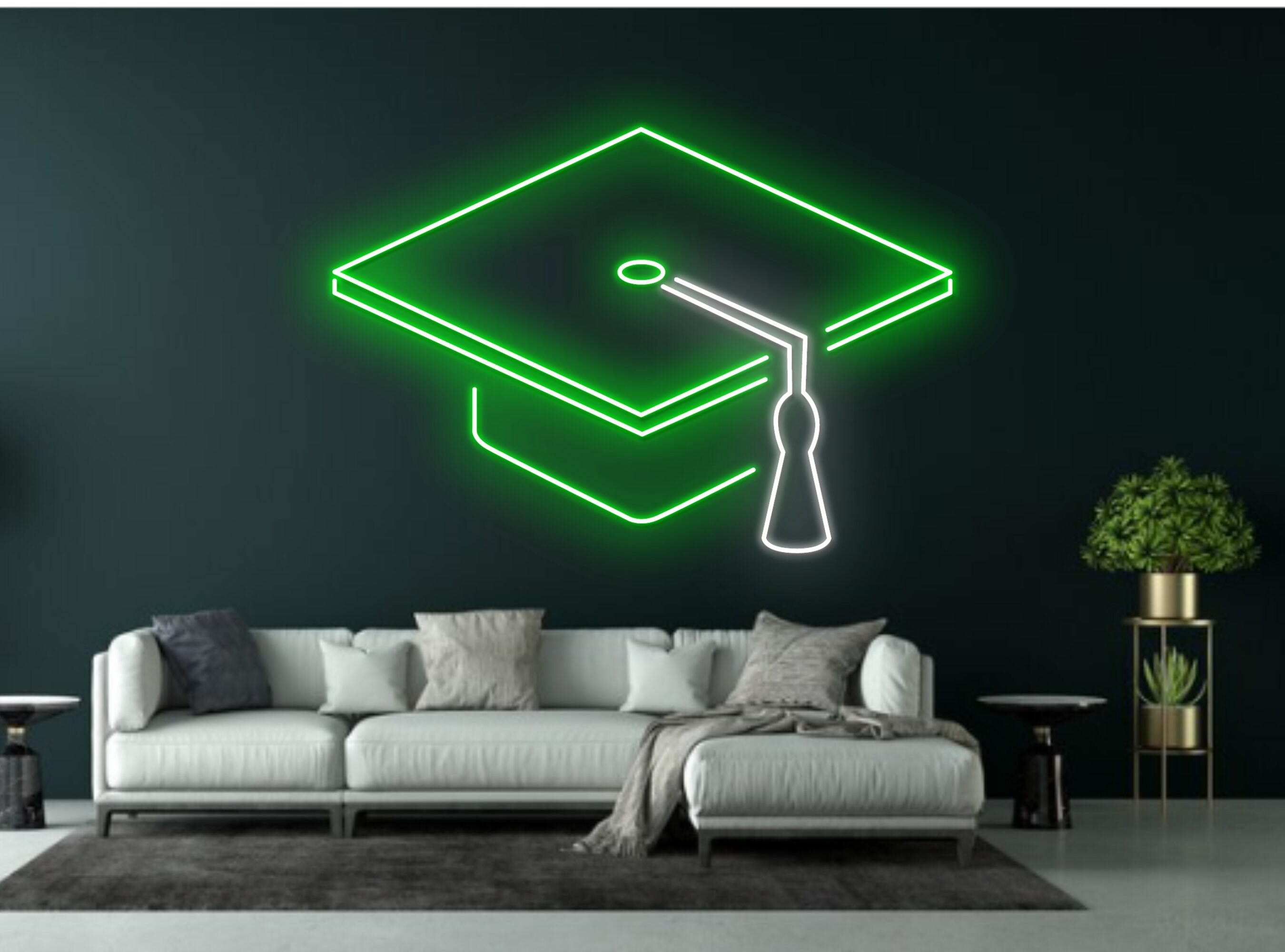 Graduates Cap Hat Academic Cap Neon Sign