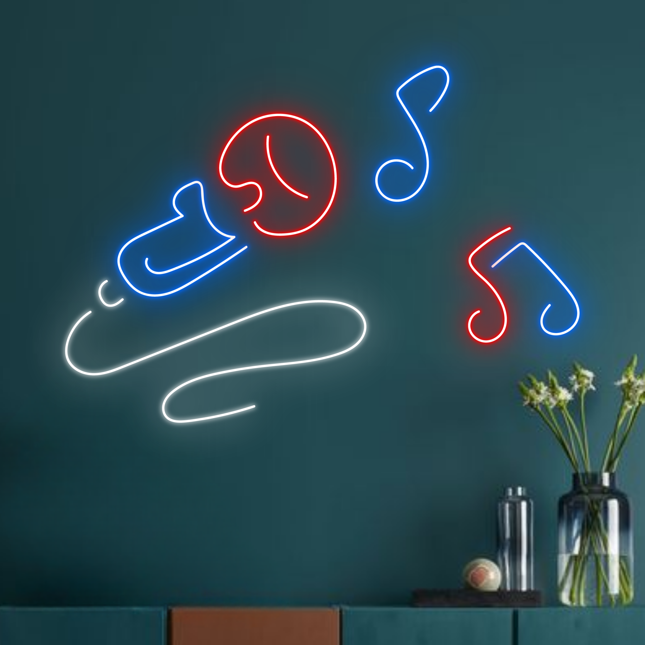 Microphone Neon Signs Music Studio Karaoke Club Decor