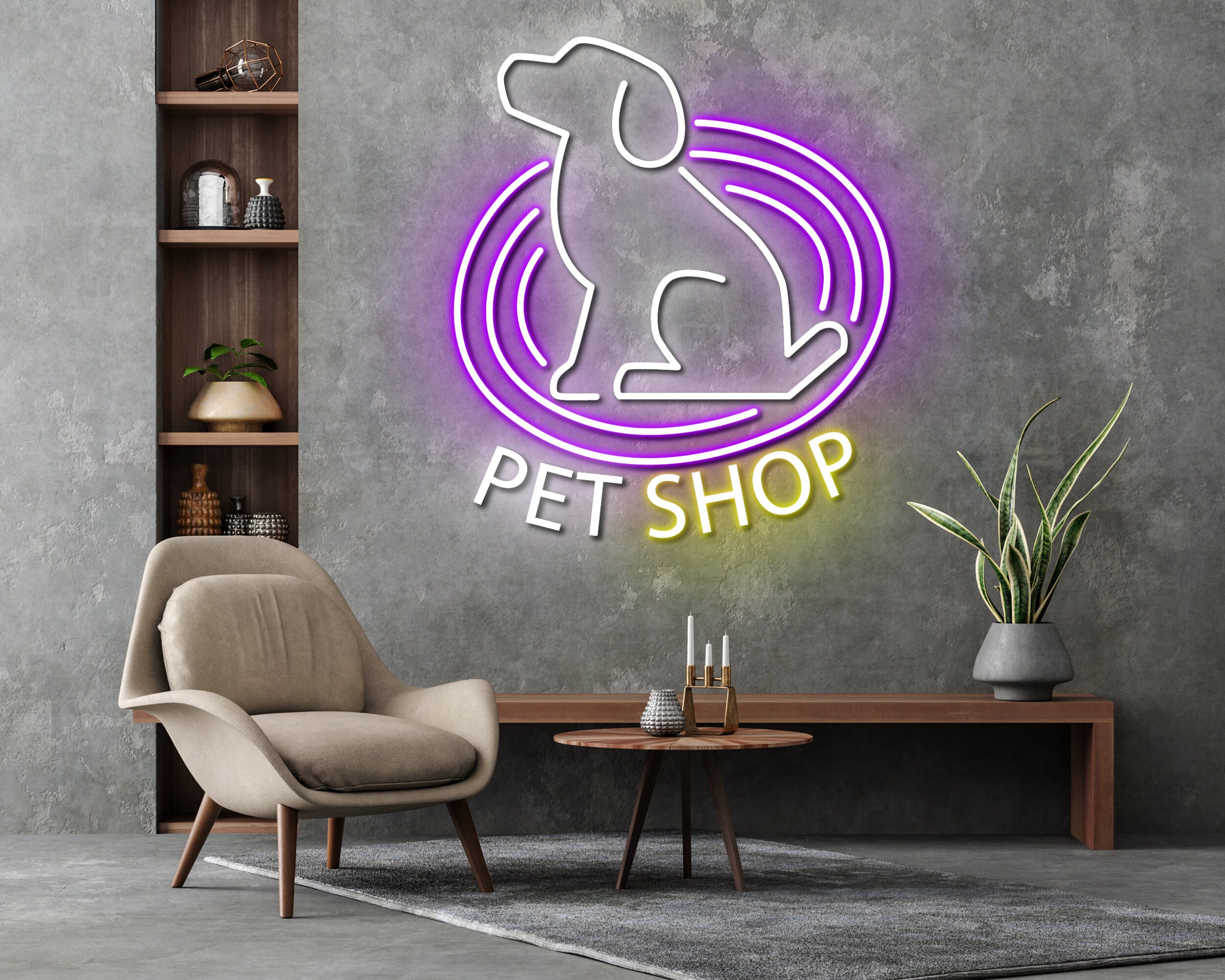 Custom Pet Spa Shop Dog Cat Neon Sign