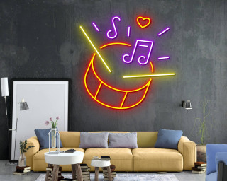 Drum Neon Sign Musical Instrument Wall Art