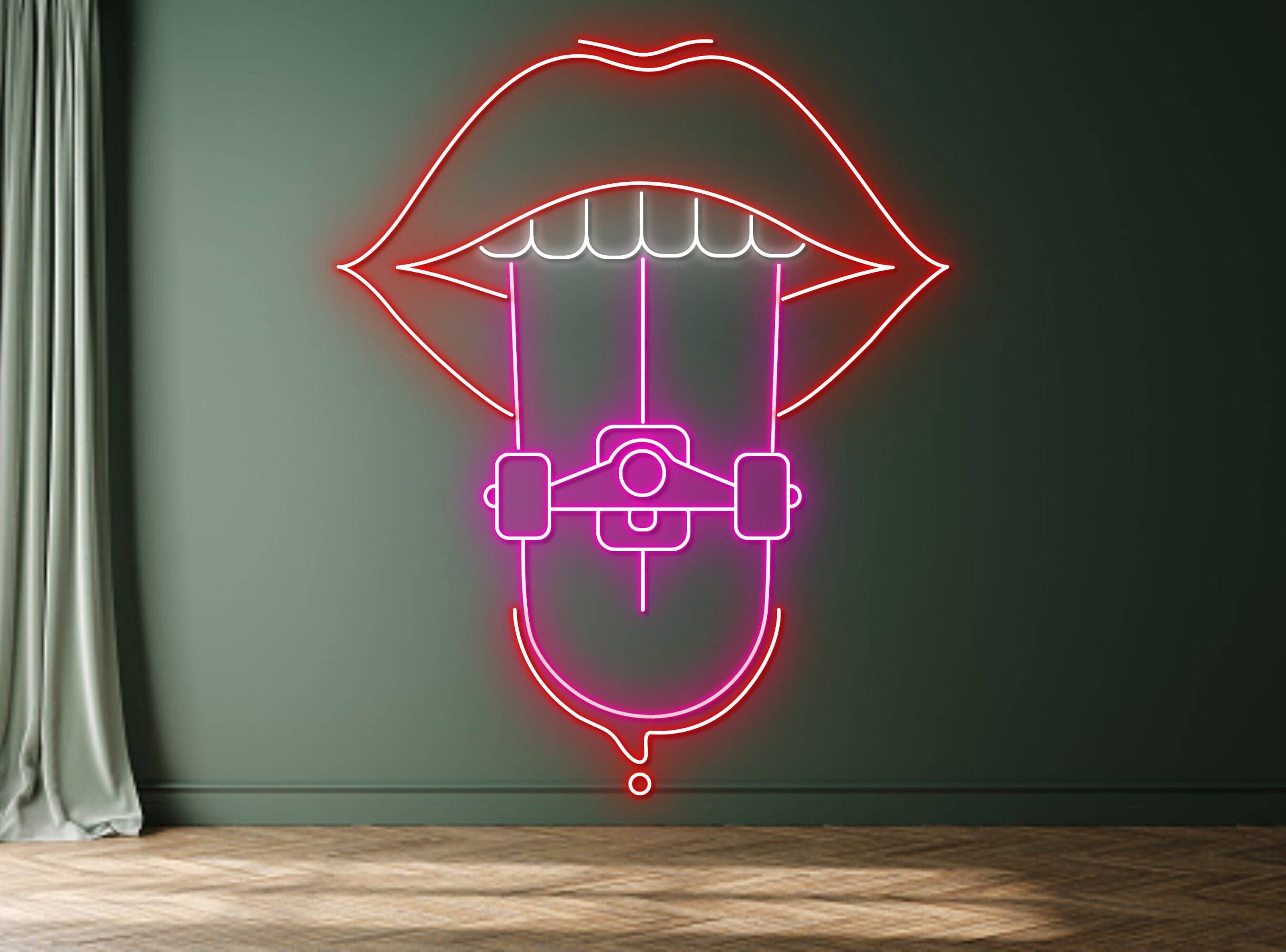 Sexy Lips And Surfboard Neon Signs