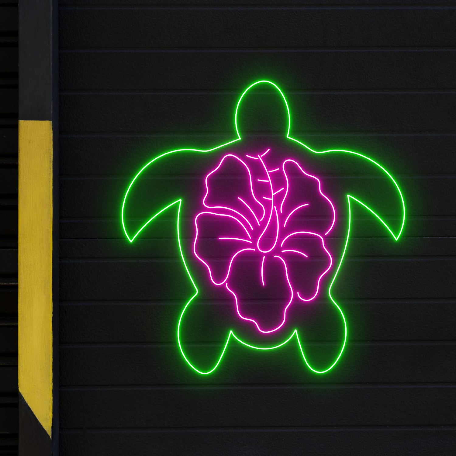 Turtle Hibiscus Neon Sign Animal Wall Art Decor