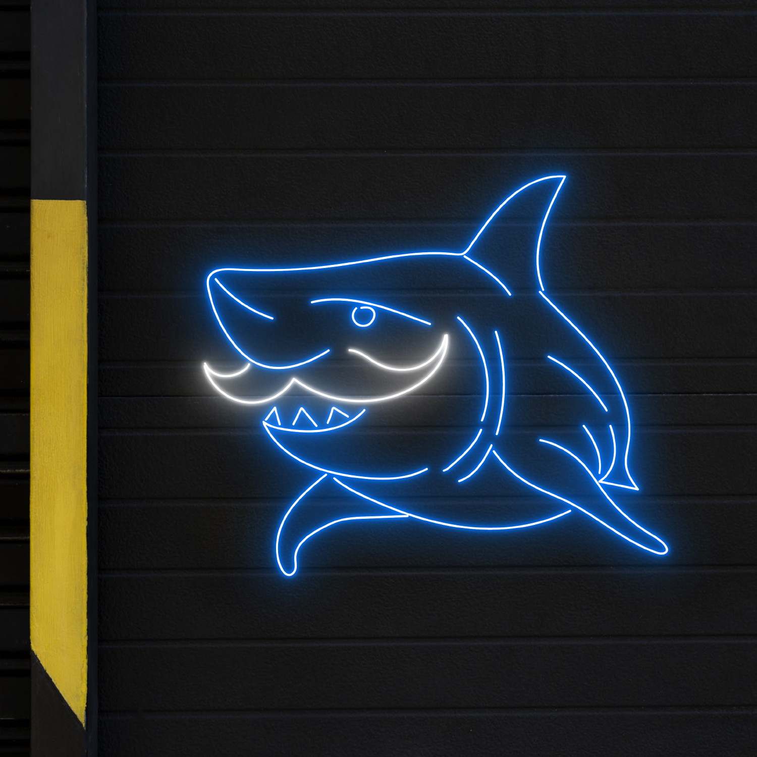 Mustache Shark Neon Sign Cute Sea Animal Wall Decor